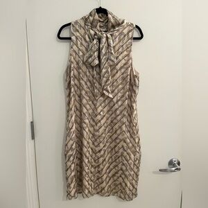 Banana Republic Bow Leopard Chevron Shift Dress